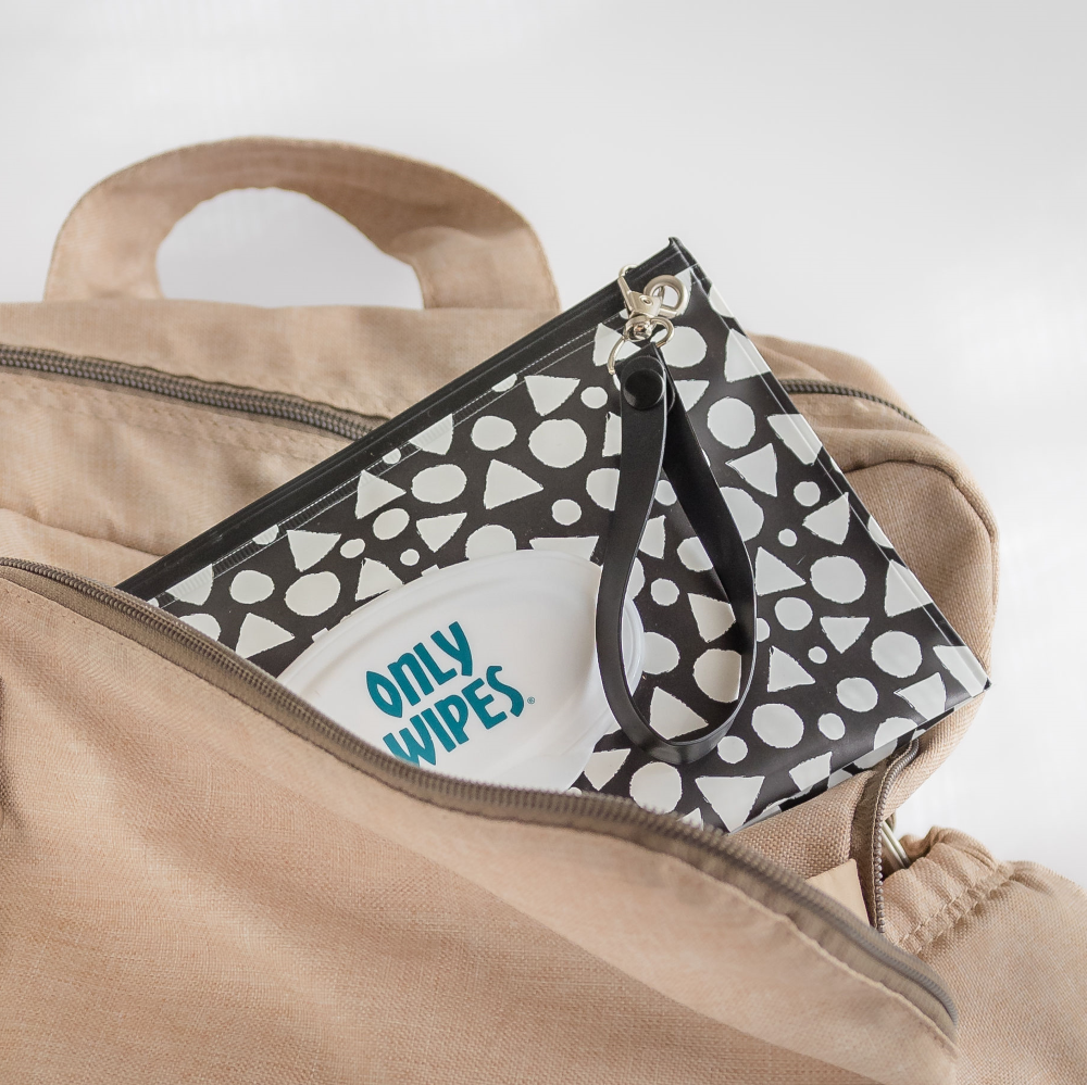 Only Wipes | תיק רב פעמי למגבונים שחור לבן image 0
